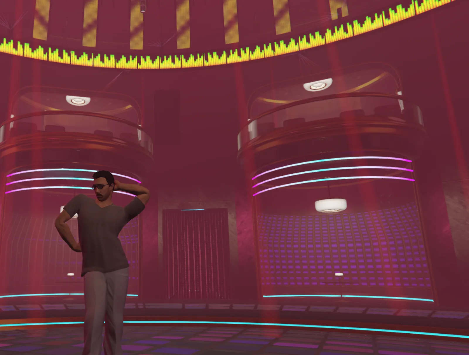 A quiet moment on the floor before the club fills up.